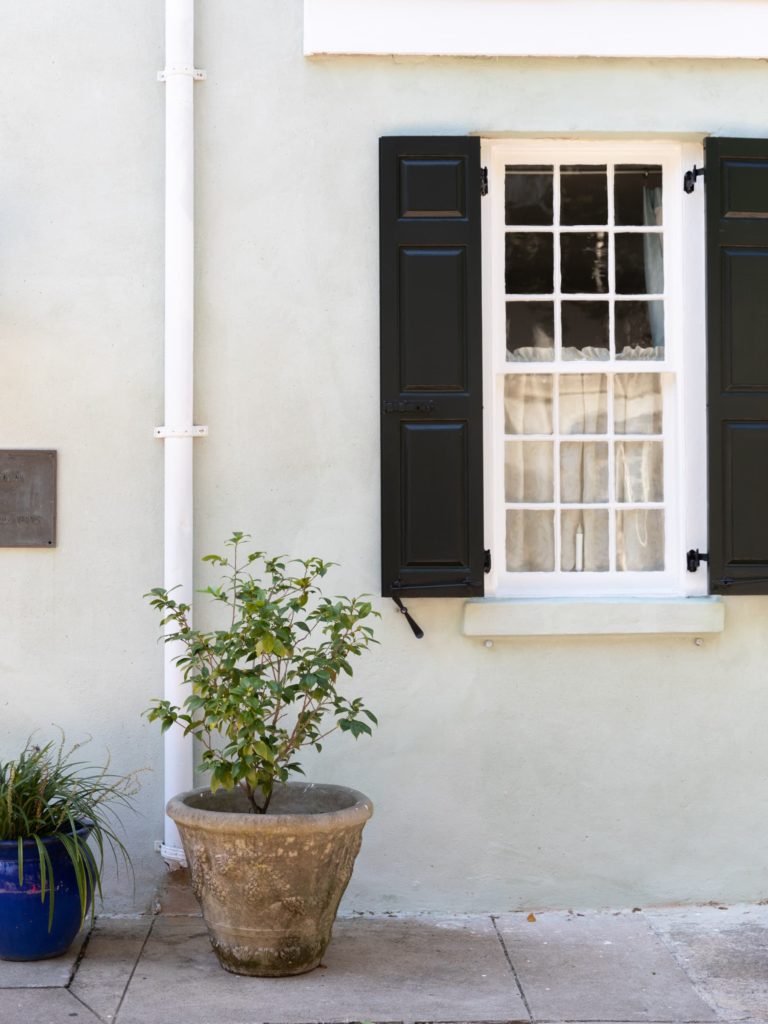 A substantial, striking planter situated against the rustic texture of a stucco wall, creating a captivating contrast that adds interest and depth to the outdoor setting.