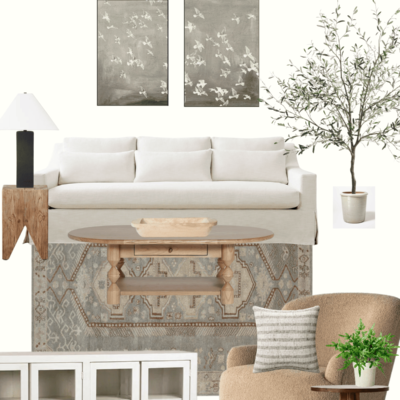 Splurge & Save:  Neutral Living Room Design